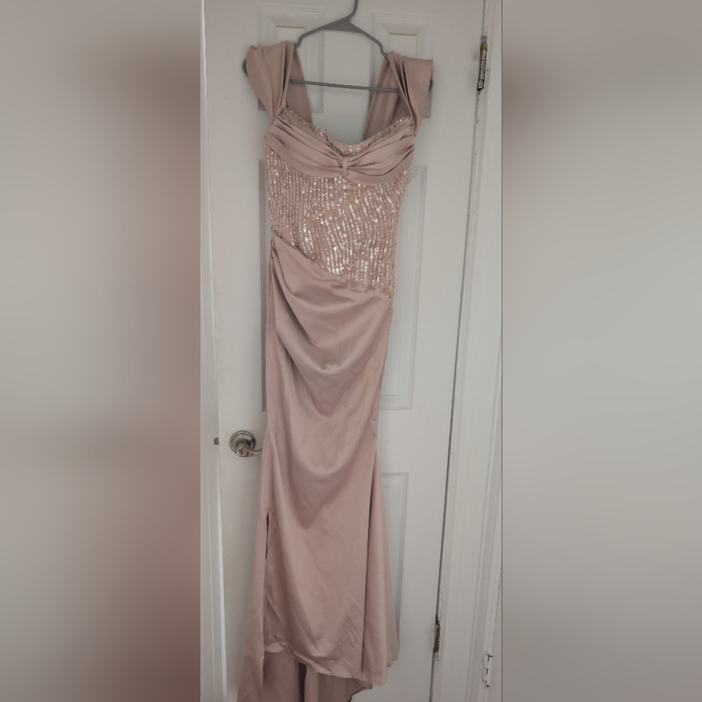 Pink Off-Shoulder Strapless Gown for Weddings